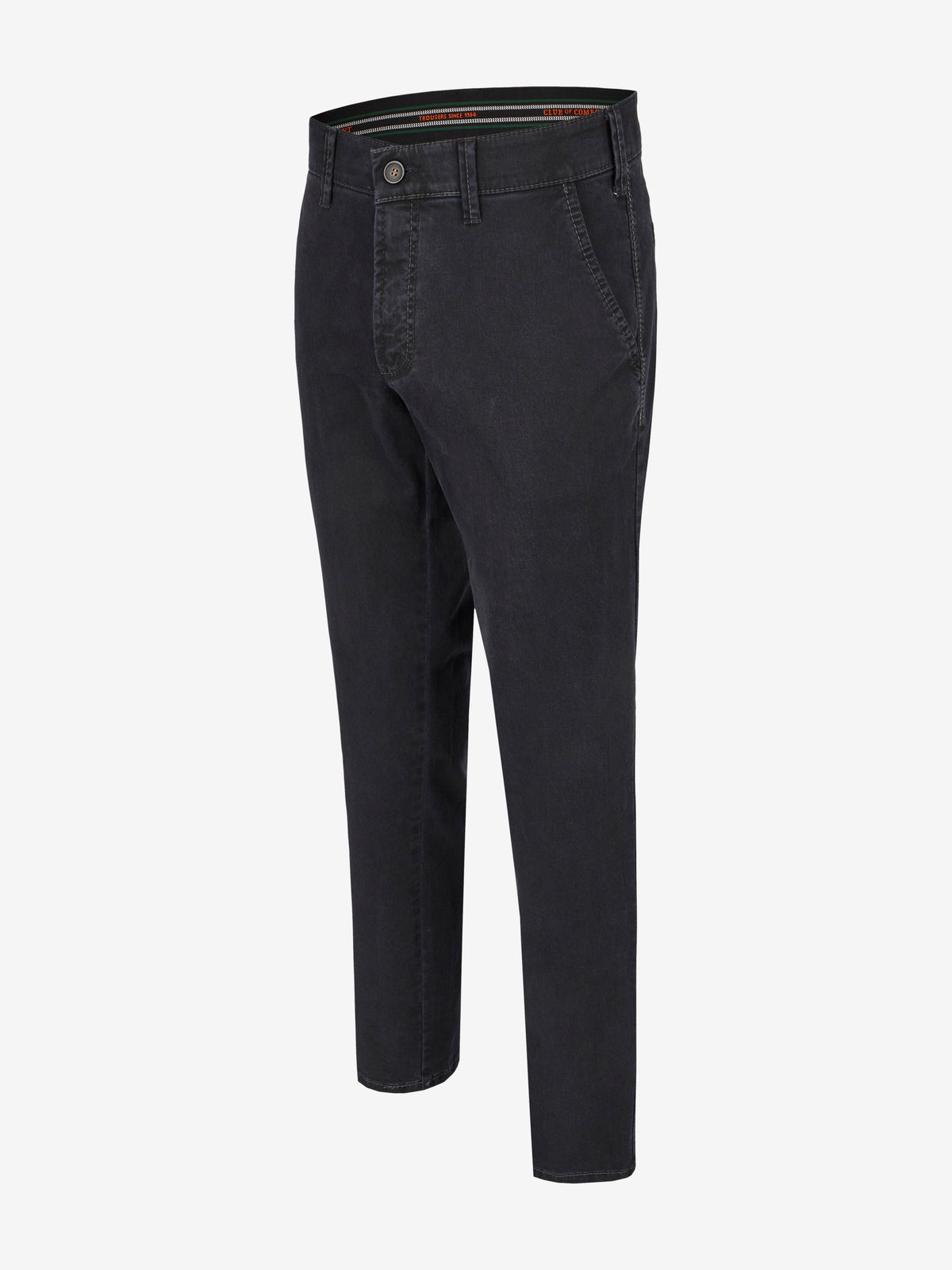 Dunkelblaue DENVER 7819 Flat Front-Hose von Club of Comfort mit Normaler Leibhöhe, geradem Bein, elastischem Komfortbund, Hemdenstopper, hochelastischem Baumwoll-Gabardine, High Stretch, softem Griff, geeignet für Herbst/Winter, made in Green by Oeko-Tex, SKU 7819.