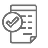 Ein E-Book oder eine digitale Liste mit einem Häkchen-Symbol, das eine abgeschlossene Aufgabe oder Bestätigung anzeigt.